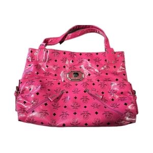 Betty Boop Hot Pink Shinny Vinyl Monogram Handbag Rare Vintage All Over Logo